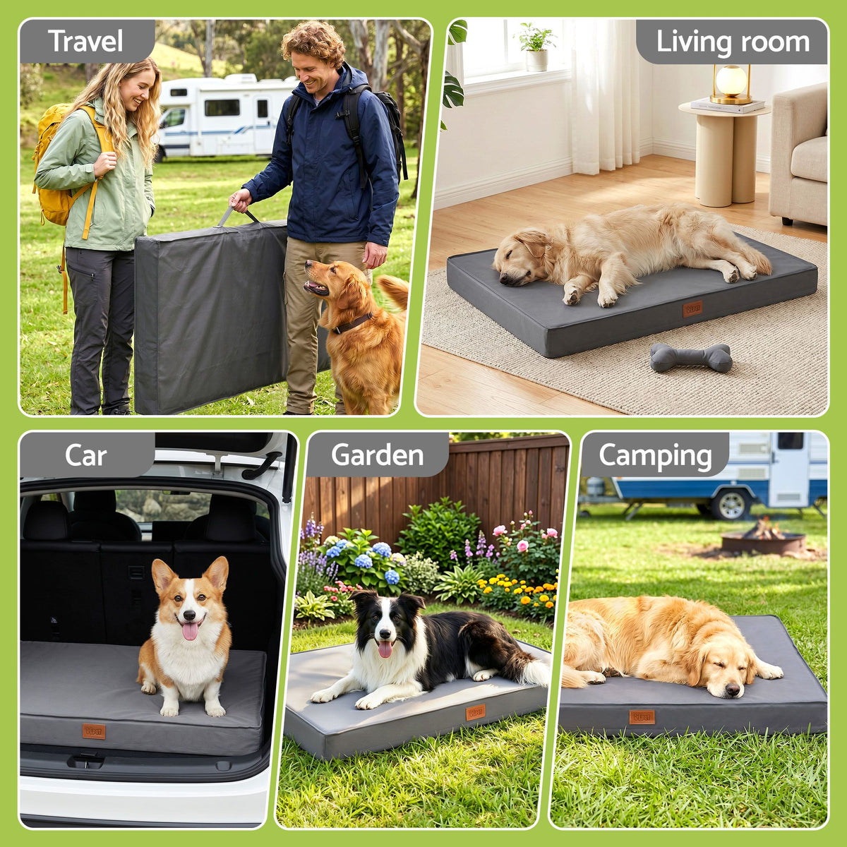 i.Pet Water-Resistant Orthopedic Egg Crate Pet Mat - Grey (Large)