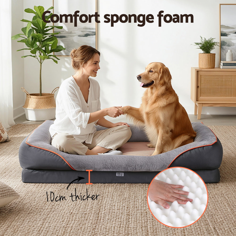 i.Pet Orthopedic Washable Plush Fleece Pet Bed