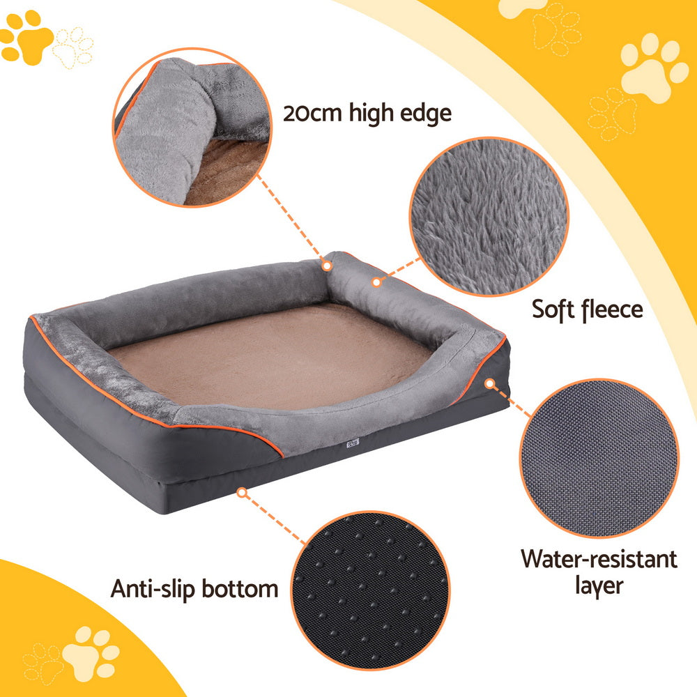 i.Pet Orthopedic Washable Plush Fleece Pet Bed