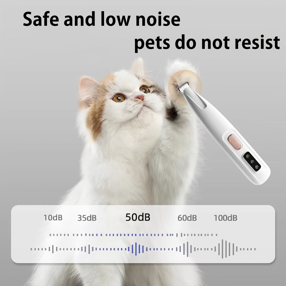Low-Noise Pet Clipper for Dogs & Cats: Quiet Design to Reduce Stress, Rounded Blades for Gentle Grooming, 90-Minute Runtime