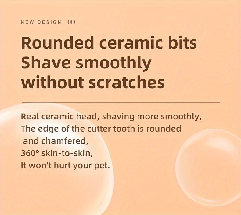 Low-Noise Pet Clipper for Dogs & Cats: Quiet Design to Reduce Stress, Rounded Blades for Gentle Grooming, 90-Minute Runtime