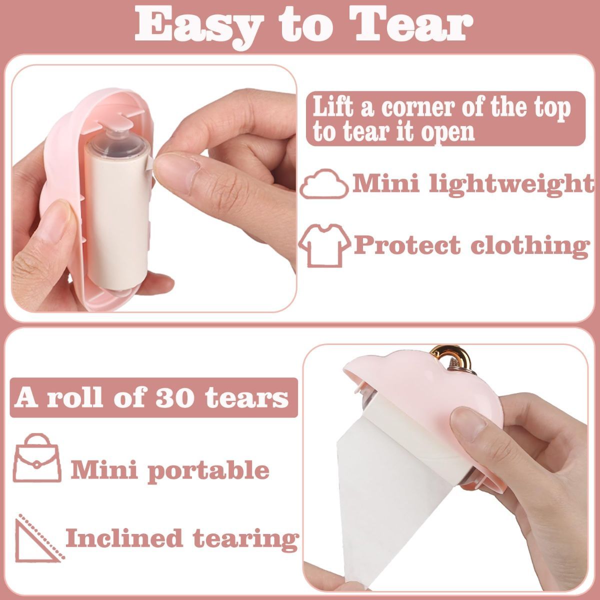 Mini Travel Lint Roller - Black