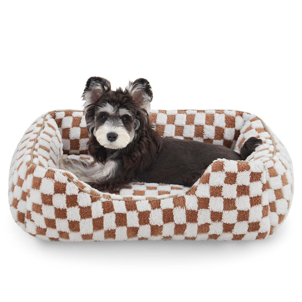 Rectangle Orthopedic Calming Pet Bed - Brown (Medium)