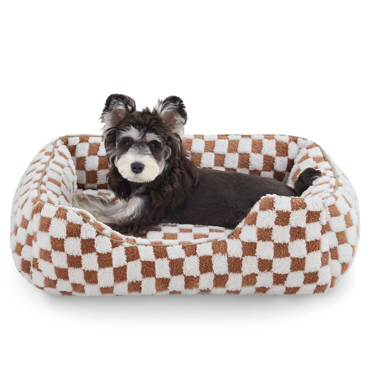 Rectangle Orthopedic Calming Pet Bed - Brown (Medium)