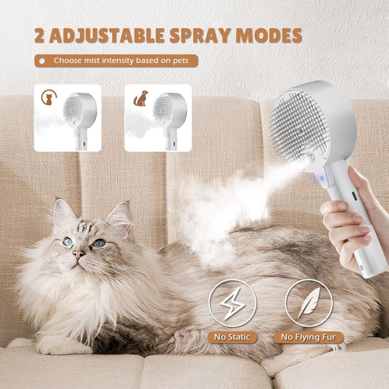 4-in-1 Self-Cleaning Steam Brush for Cats