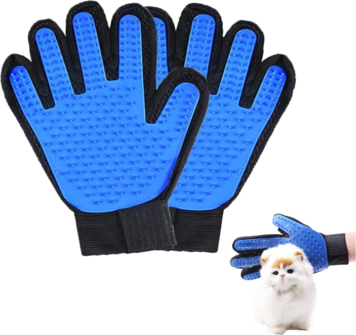Pet Grooming Glove for Dogs & Cats - Blue