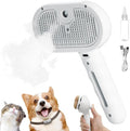 3-in-1 Steam Grooming Brush for Cats & Dogs - White