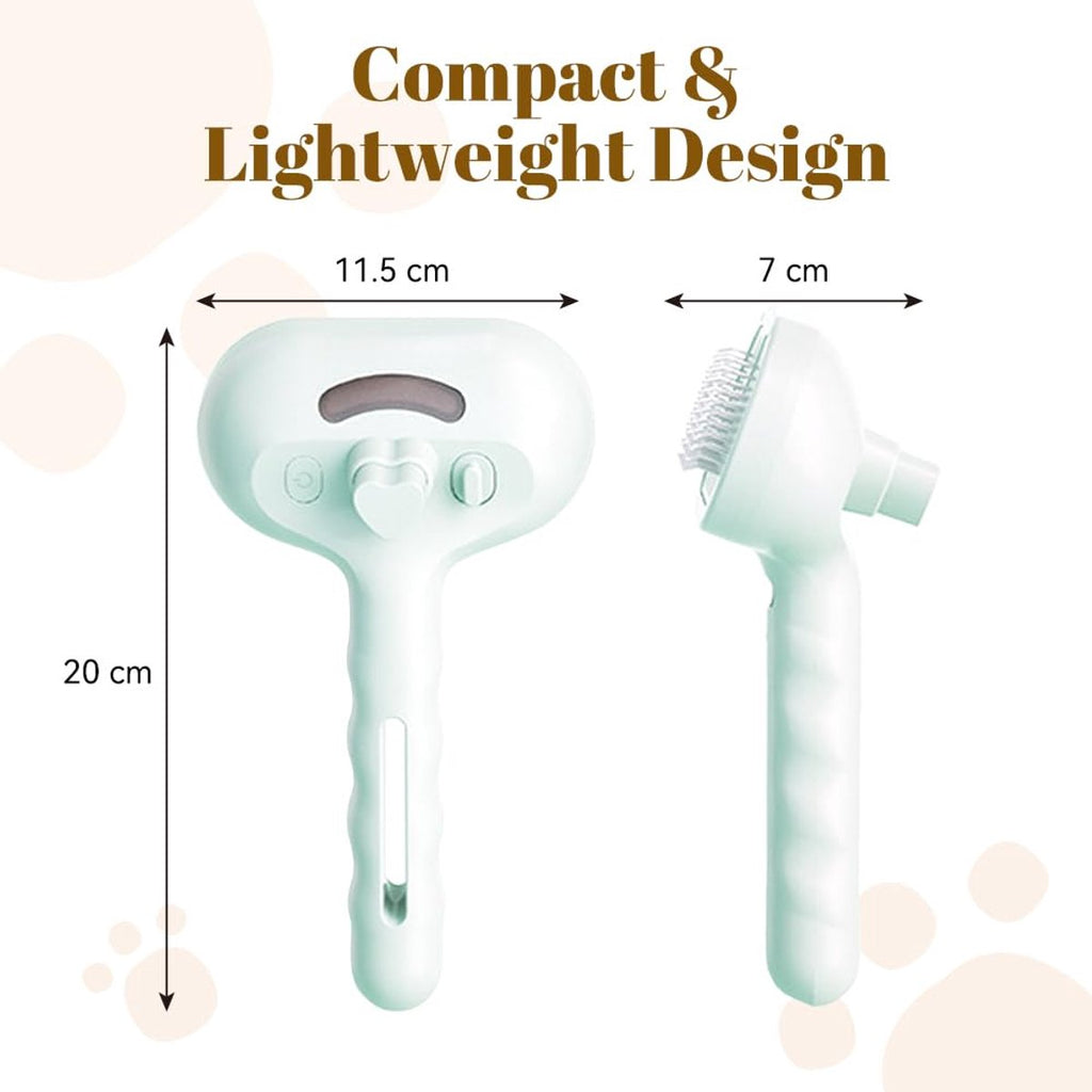 3-in-1 Steam Grooming Brush for Cats & Dogs - White