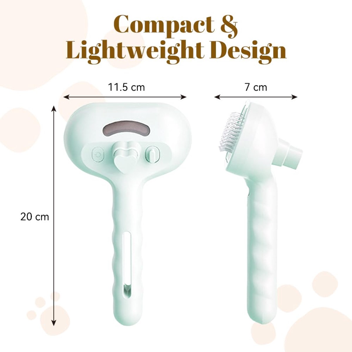 3-in-1 Steam Grooming Brush for Cats & Dogs - White