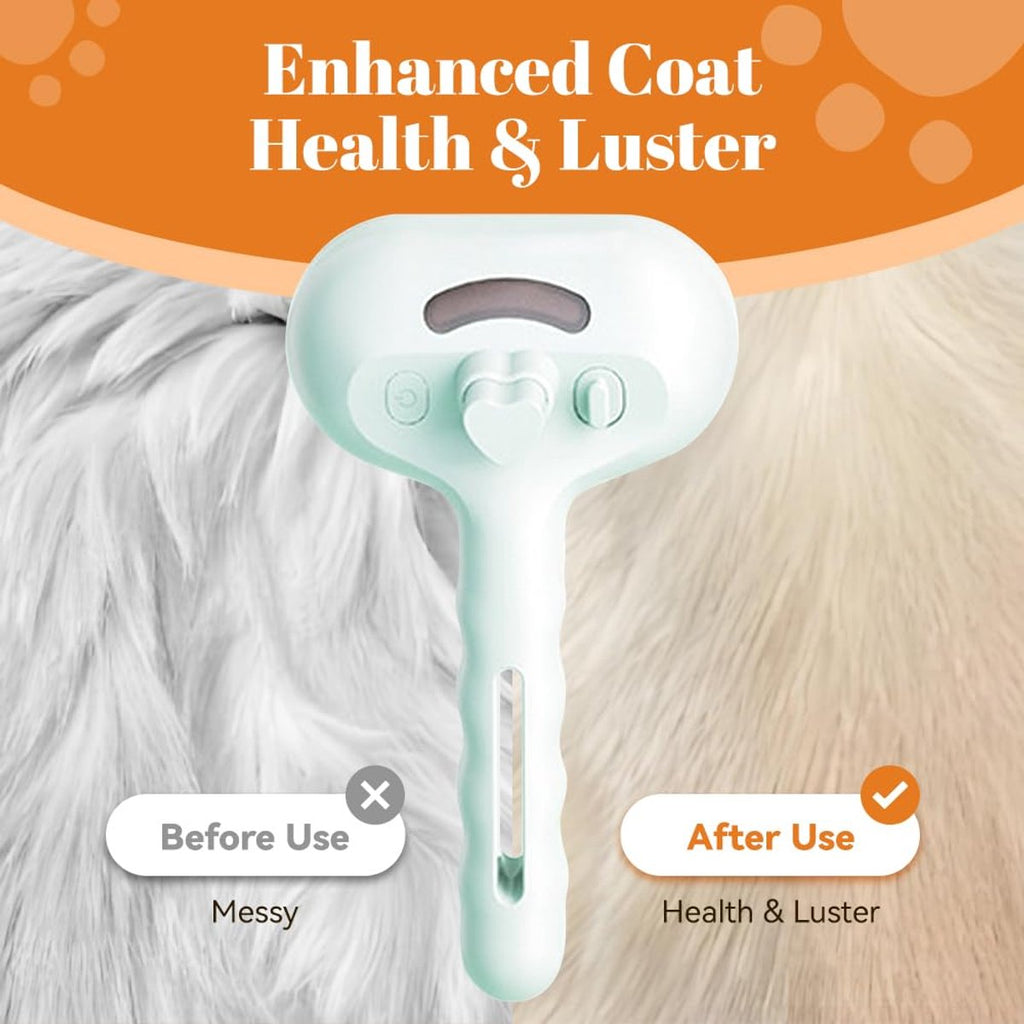 3-in-1 Steam Grooming Brush for Cats & Dogs - White
