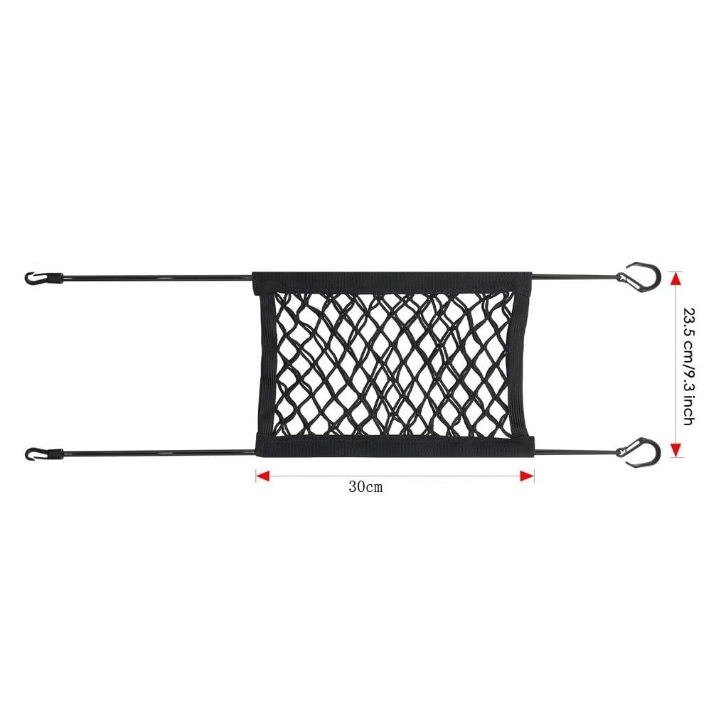Car Dog Barrier Net Organizer Stretchy Backseat Storage Mesh 23x30cm Elastic Polyester Hooks Easy Install for SUV Truck Prevents Pet Distraction Holds Essentials