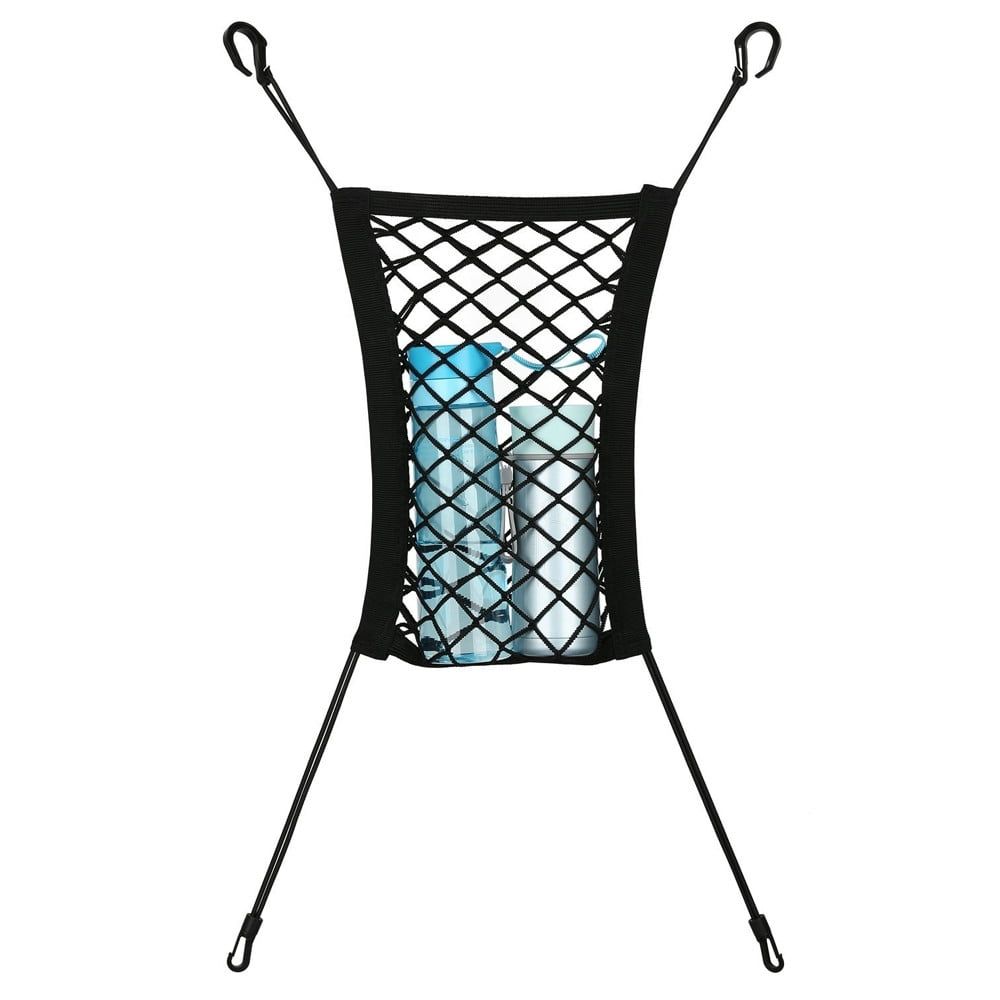 Car Dog Barrier Net Organizer Stretchy Backseat Storage Mesh 23x30cm Elastic Polyester Hooks Easy Install for SUV Truck Prevents Pet Distraction Holds Essentials