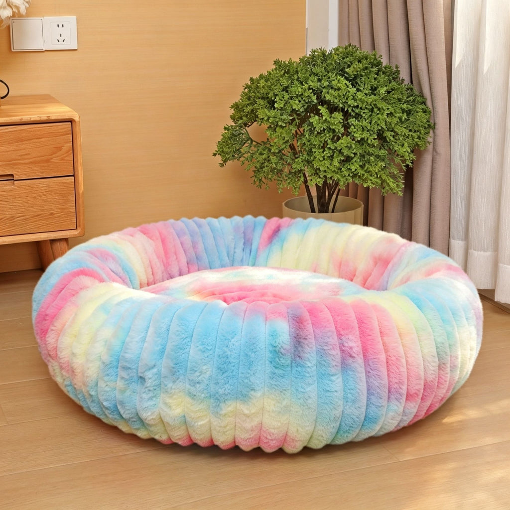 Rabbit Fleece Round Pet Bed