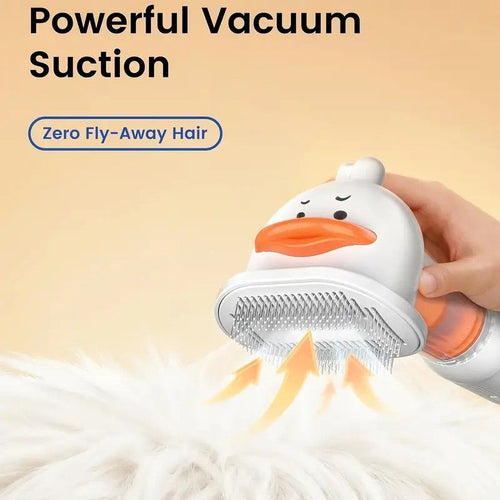 4-in-1 Vacuum Self-Cleaning Deshedding Brush - White