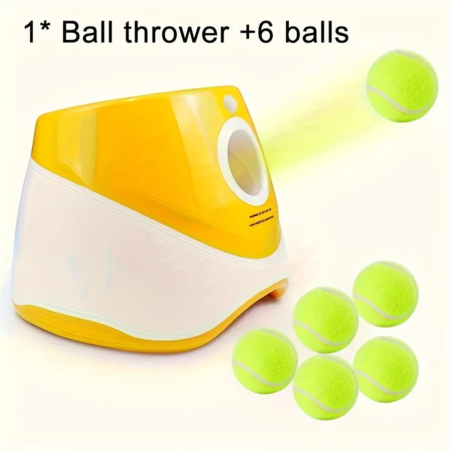 Automatic Pet Ball Launcher Toy with 3 Smart Launch Modes, Built-in Li-ion Battery & USB Charging, Long Battery Life, Indoor/Outdoor Use, Perfect Interactive Training Toy for Small and Medium Dogs (orange)