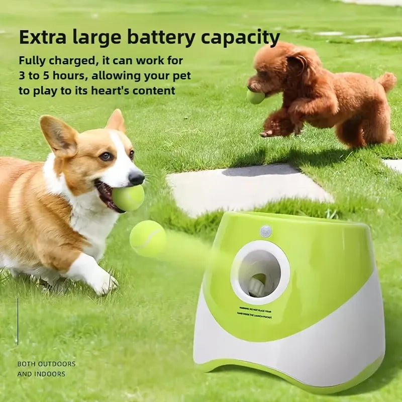 Automatic Pet Ball Launcher Toy with 3 Smart Launch Modes, Built-in Li-ion Battery & USB Charging, Long Battery Life, Indoor/Outdoor Use, Perfect Interactive Training Toy for Small and Medium Dogs (orange)