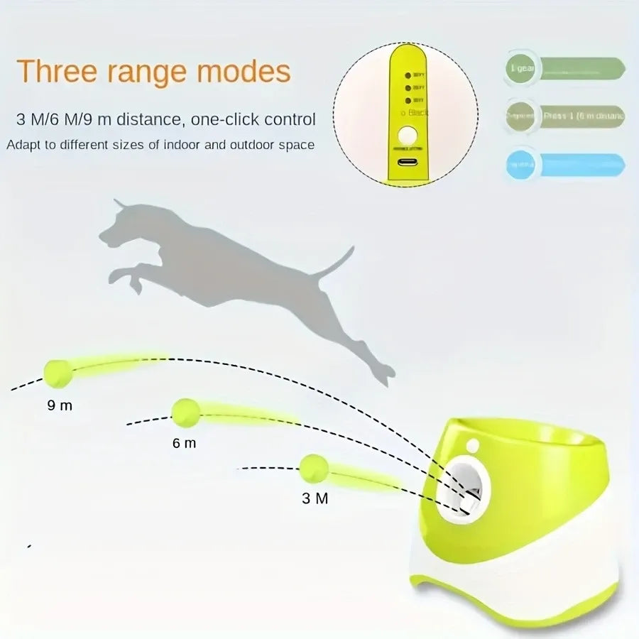 Automatic Pet Ball Launcher Toy with 3 Smart Launch Modes, Built-in Li-ion Battery & USB Charging, Long Battery Life, Indoor/Outdoor Use, Perfect Interactive Training Toy for Small and Medium Dogs (orange)