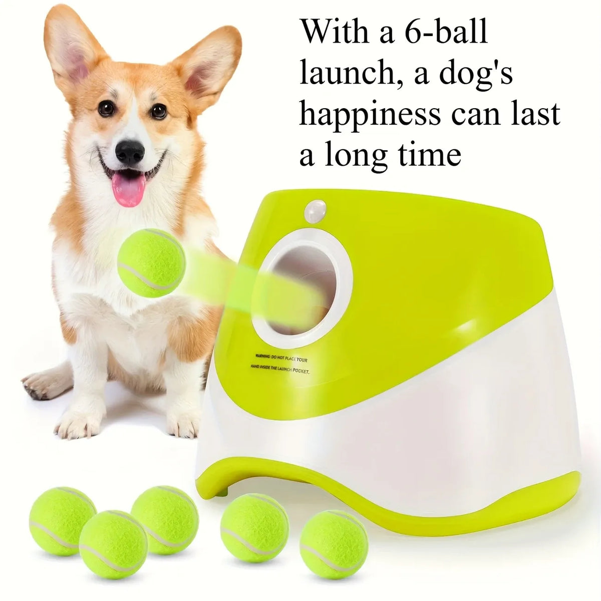 Automatic Pet Ball Launcher Toy with 3 Smart Launch Modes, Built-in Li-ion Battery & USB Charging, Long Battery Life, Indoor/Outdoor Use, Perfect Interactive Training Toy for Small and Medium Dogs (orange)