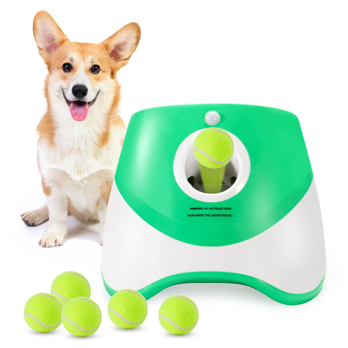 Automatic Pet Ball Launcher Toy with 3 Smart Launch Modes, Built-in Li-ion Battery & USB Charging, Long Battery Life, Indoor/Outdoor Use, Perfect Interactive Training Toy for Small and Medium Dogs (orange)