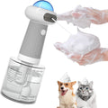 Electric Foaming Shampoo Dispenser for Dogs and Cats, Automatic Pet Bath Brush for Deep Cleaning, Grey, 350ml