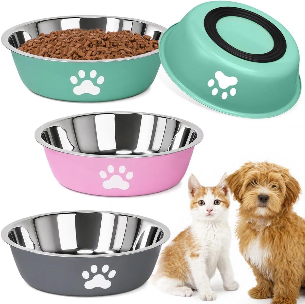 3 Pack Stainless Steel Dog Bowls