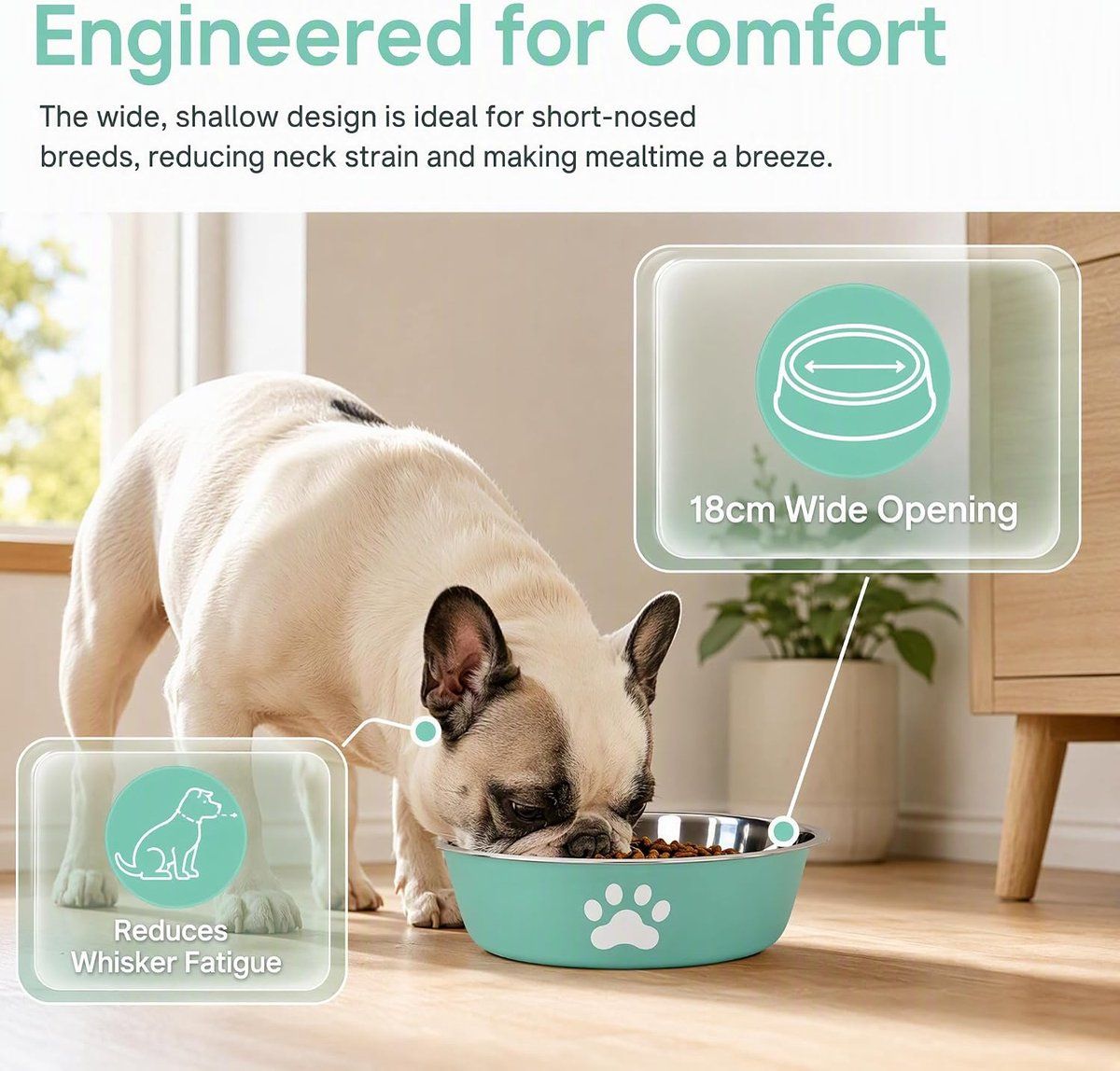 3 Pack Stainless Steel Dog Bowls with Non-Slip Bottom, Food Water Bowls for Dogs and Cats, Easy to Clean