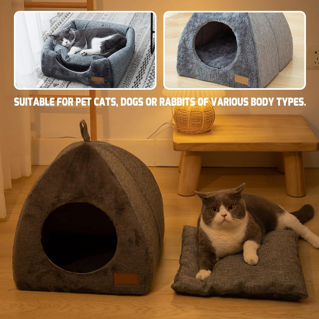Cozy Cave Bed for Cats & Small Dogs