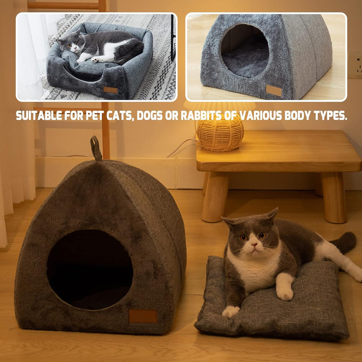 Cozy Cave Bed for Cats & Small Dogs