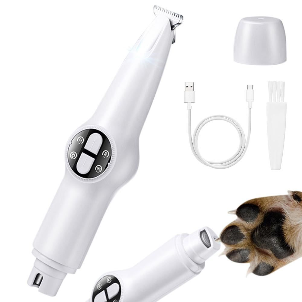 2 in 1 Pet Grooming Clippers with Nail Grinder and LED Display