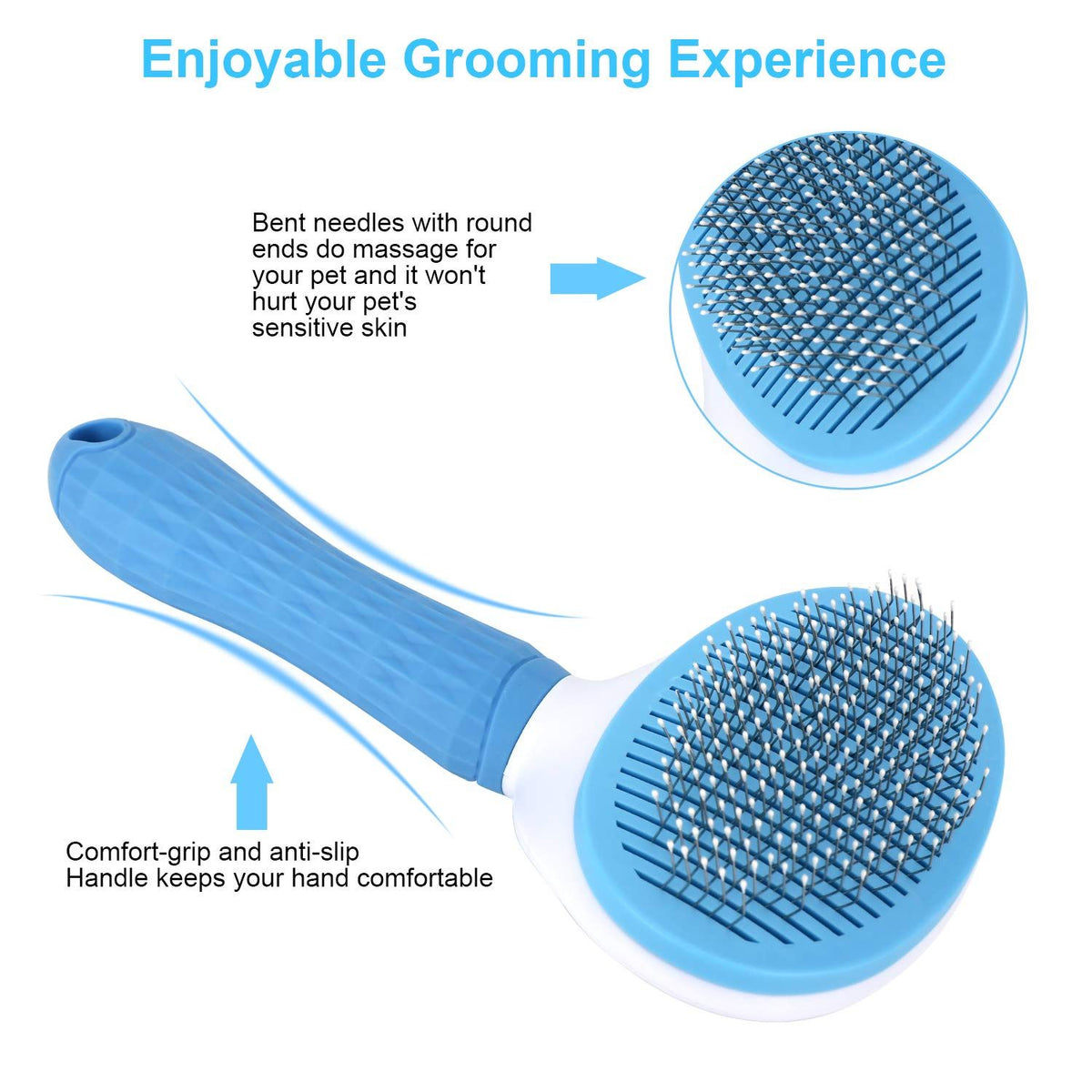 Self-Cleaning Deshedding Brush for Dogs, Cats & Bunnies