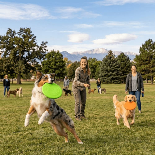 2 Pack Dog Flying Disc 7 Inch Soft Floating Fetch Toy for Aggressive Chewers Puppy Outdoor