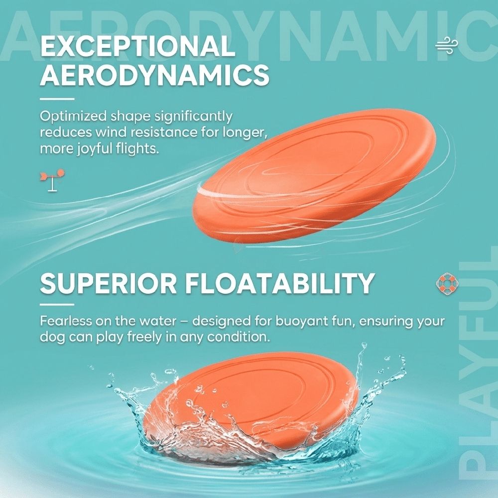 2 Pack Dog Flying Disc 7 Inch Soft Floating Fetch Toy for Aggressive Chewers Puppy Outdoor