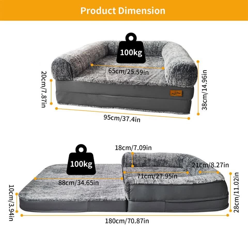 Human-Sized Foldable Orthopedic Dog Bed (XL)
