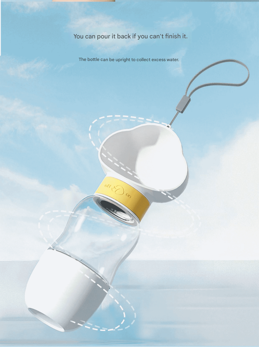 2-in-1 Portable Pet Water Bottle & Food Container - White