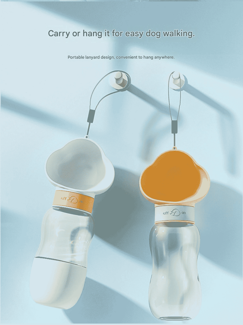 2-in-1 Portable Pet Water Bottle & Food Container - White