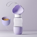 2-in-1 Portable Pet Water Bottle & Food Container - Purple